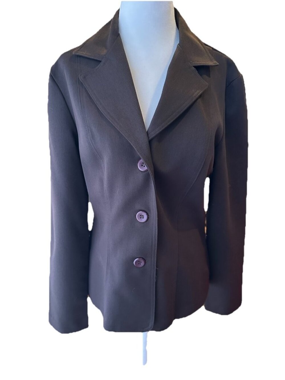 Vintage La Belle Chocolate Brown Blazer Jacket Small Made USA